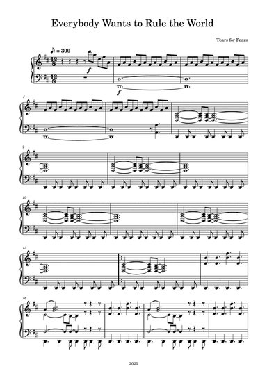 Everybody Wants To Rule The World (arr. Charles Martin)