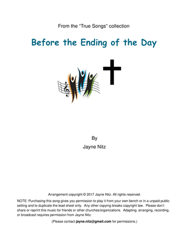Before the Ending of the Day (JAM LUCIS) (arr. Jayne Nitz)