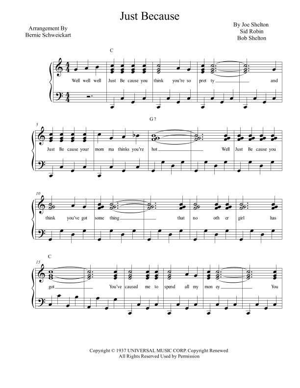 Just Because (arr. Bernie Schweickart)