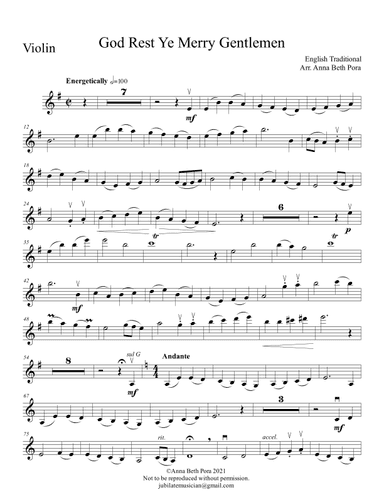 God Rest Ye Merry Gentlemen (arr. Anna Beth Pora)