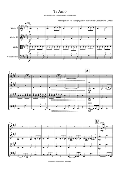 Ti Amo (arr. Barbara Grahor Vovk)