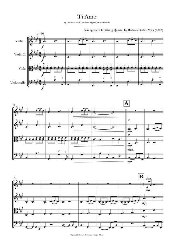 Ti Amo (arr. Barbara Grahor Vovk)