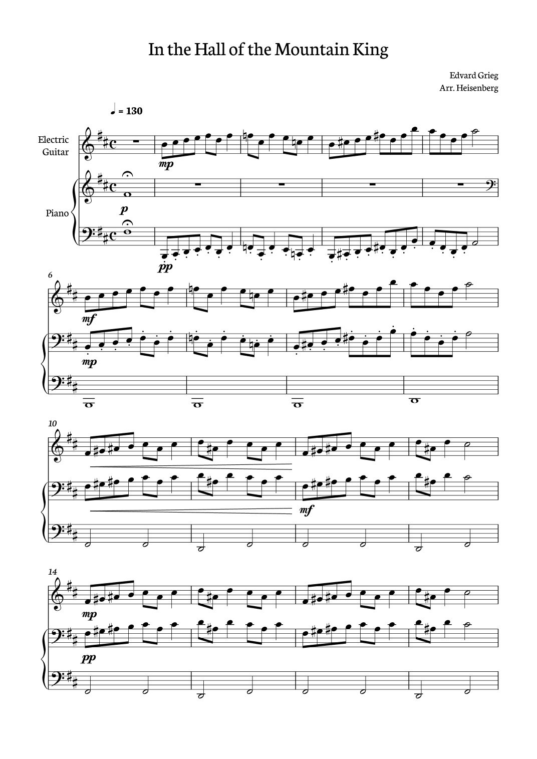 In The Hall Of The Mountain King - Eletric Guitar (arr. Heisenberg)