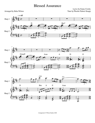 Blessed Assurance--harp duet (arr. Beka Wilson)