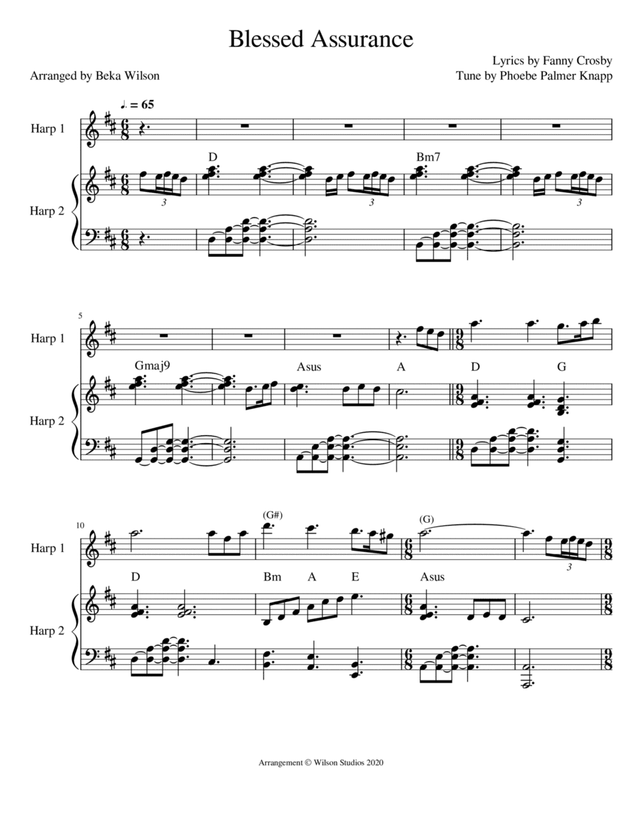 Blessed Assurance--harp duet (arr. Beka Wilson)