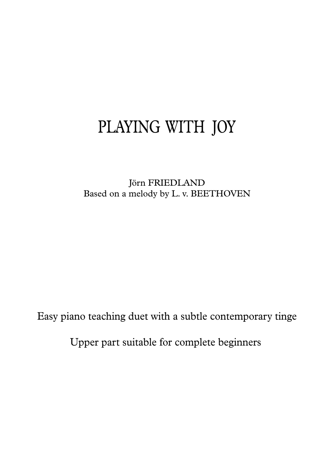 PLAYING WITH JOY (arr. Jörn Friedland)