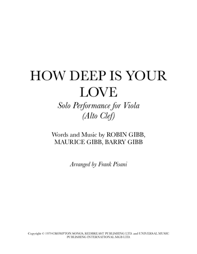 How Deep Is Your Love (arr. Frank Pisani)