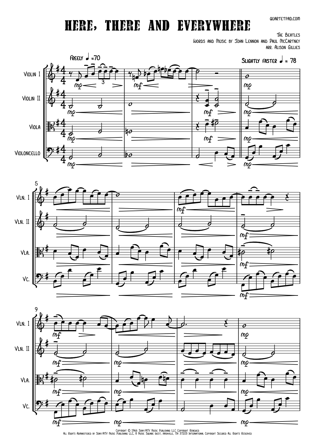 Here, There And Everywhere (arr. Alison Gillies)