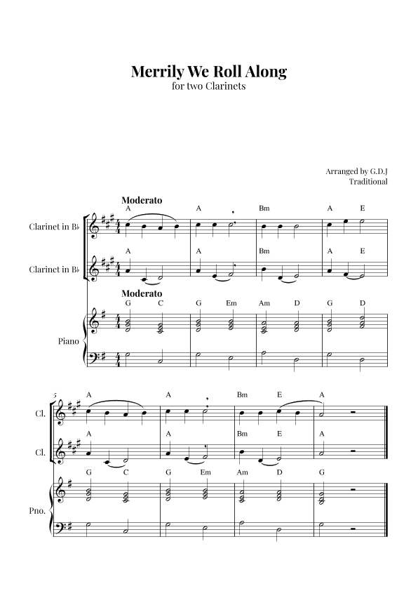 Merrily We Roll Along (arr. GDJ)
