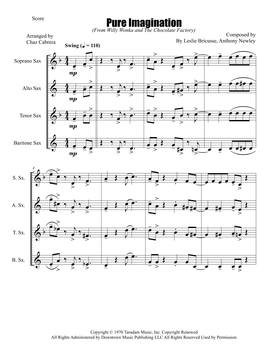 Pure Imagination (arr. Chaz Cabrera)