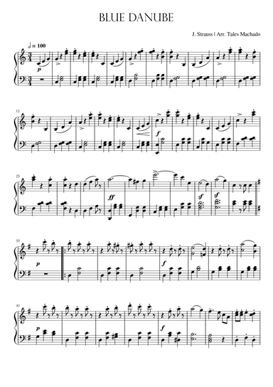 Blue Danube | Easy piano arrangement (arr. Tales Machado)