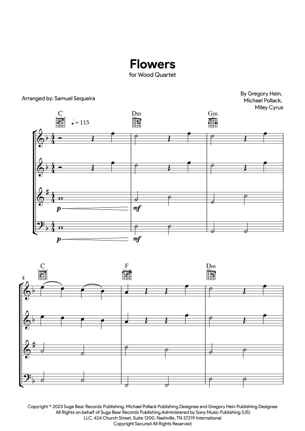 Flowers (arr. Samuel Sequeira)