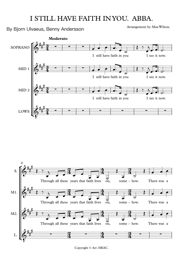 I Still Have Faith In You (arr. Max Wilson)