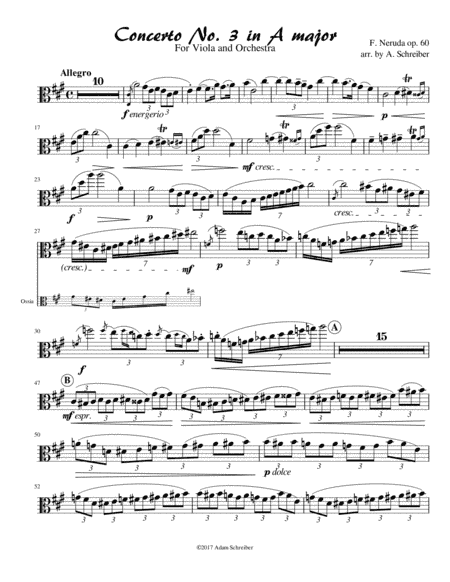 Viola Concerto in A major, Op 60. Neruda (arr. Adam Schreiber)