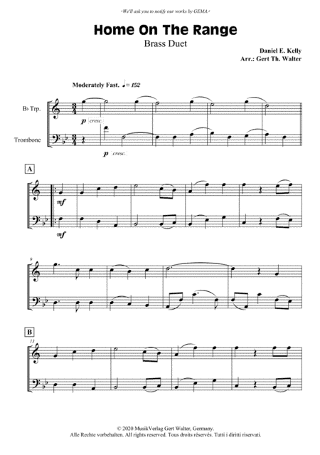 Home On The Range (arr. Gert Th. Walter)