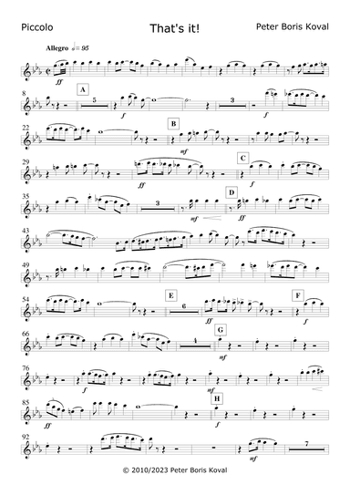 That's It! Arranged for Concert Band A4 size