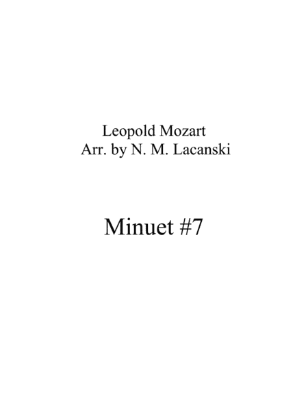 Minuet #7 (arr. Nick Lacanski)
