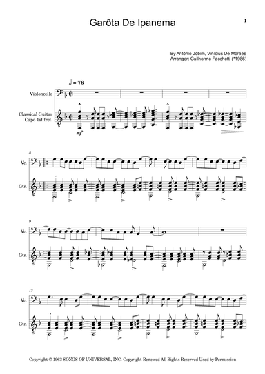 Garôta De Ipanema (arr. Guilherme Facchetti)