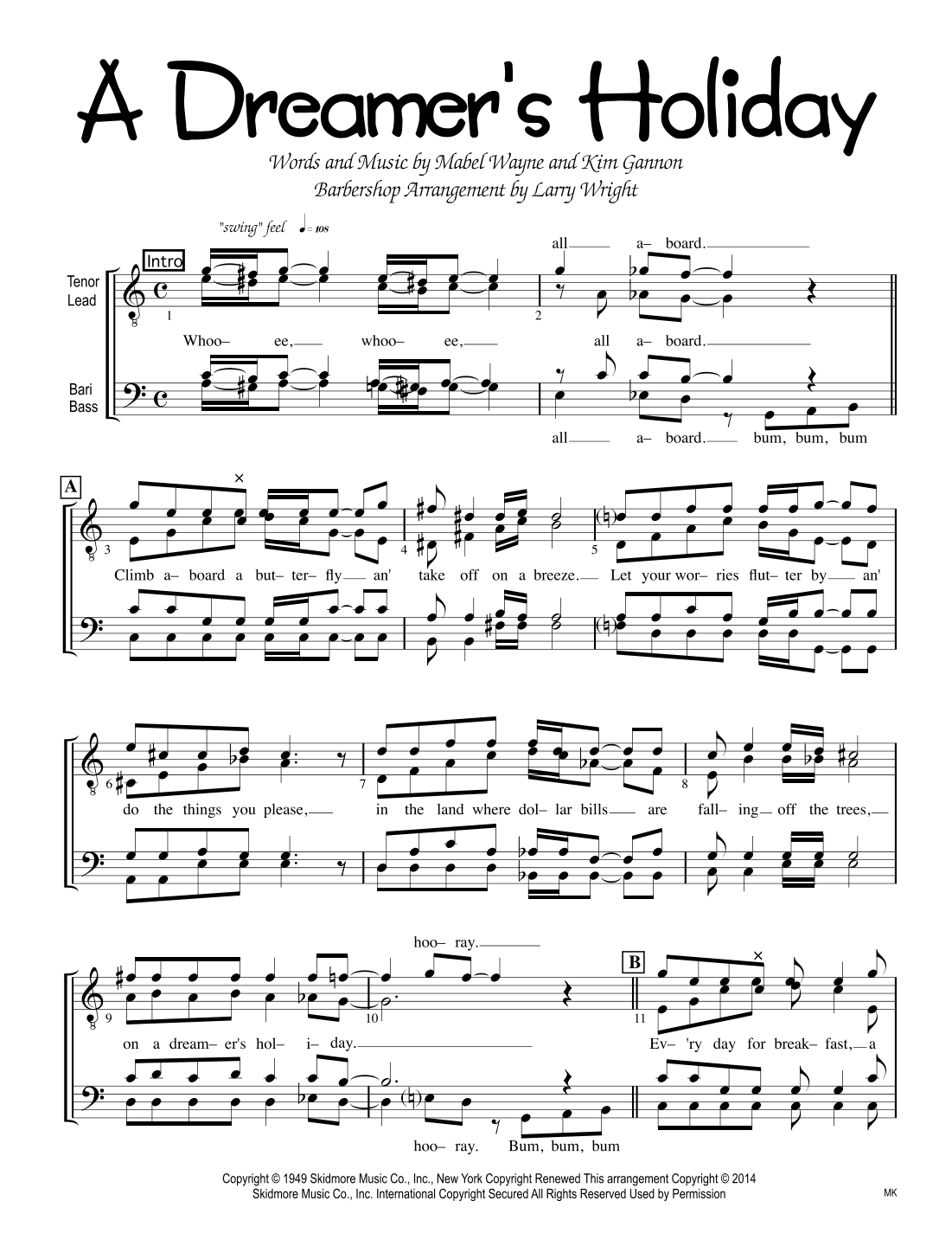 A Dreamer's Holiday (arr. Larry Wright)