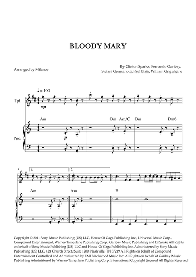 Bloody Mary (arr. Milanov)