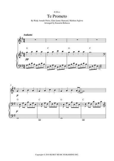Te Prometo (falling Slowly) (arr. Kaiserin Rebecca)