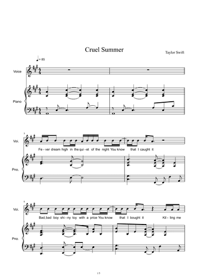 Cruel Summer (arr. Taylor Swift)