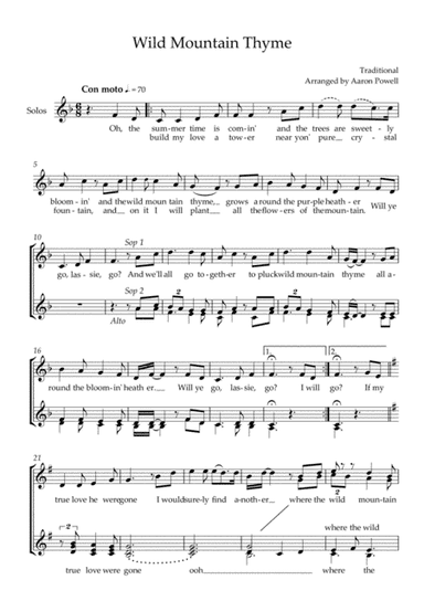 Wild Mountain Thyme (Will Ye Go, Lassie, Go?) (arr. Aaron Powell)