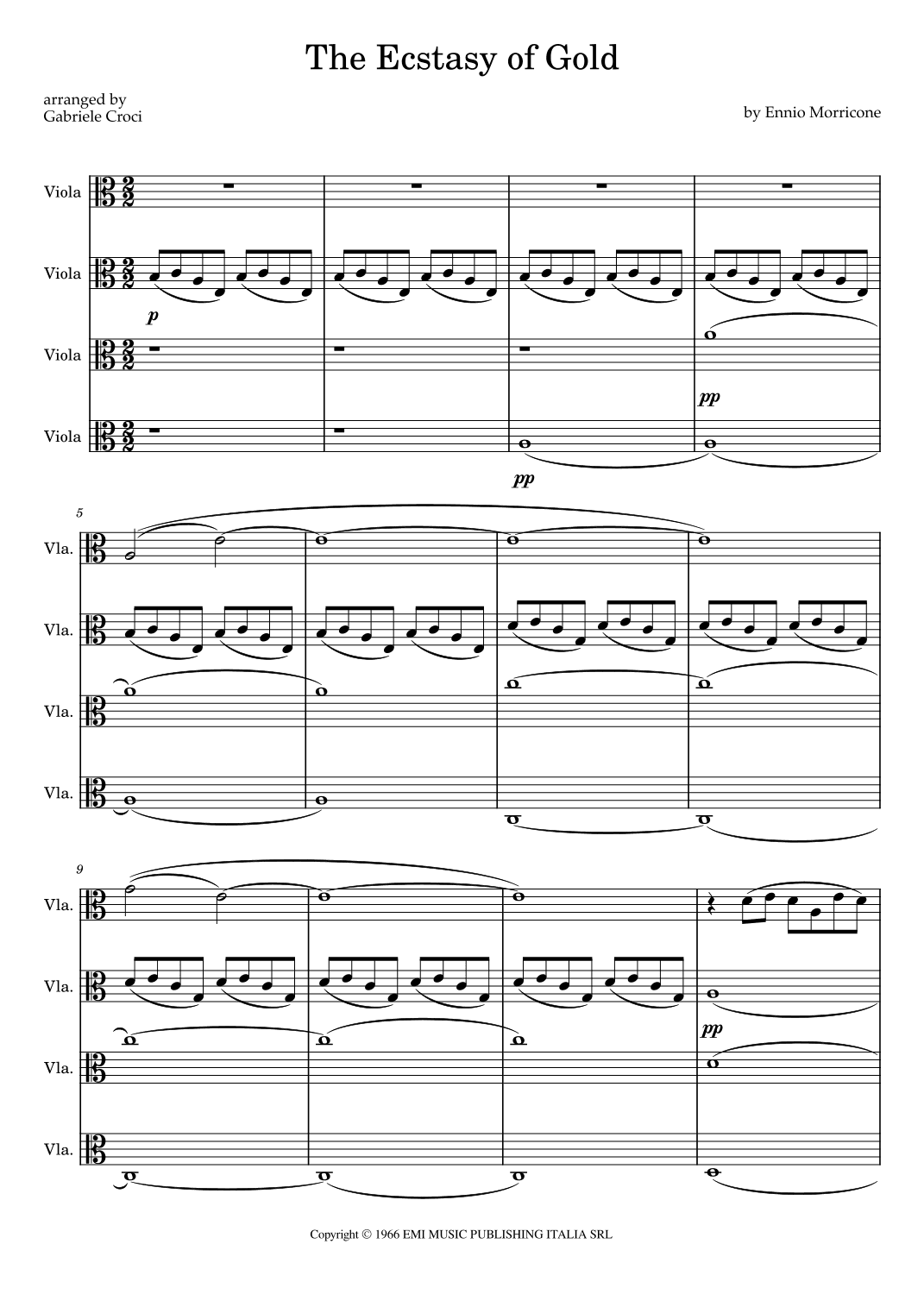 Ecstasy Of Gold (arr. Gabriele Croci)