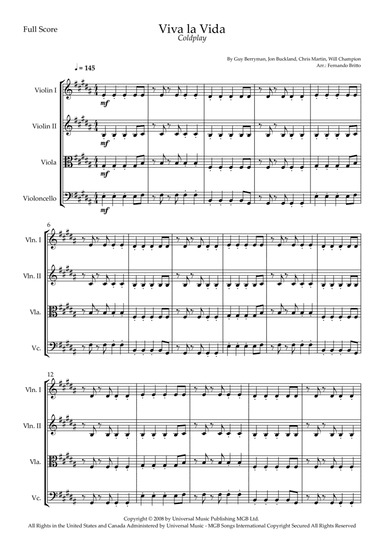 Viva La Vida (arr. Fernando Britto)