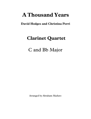 A Thousand Years (arr. Abraham Maduro)