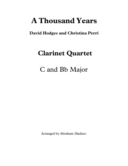 A Thousand Years (arr. Abraham Maduro)