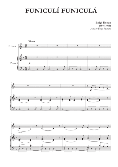 Funiculì Funiculà for Horn and Piano (arr. Diego Marani)