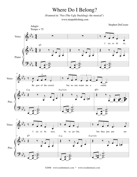 Where Do I Belong? (Vocal solo)