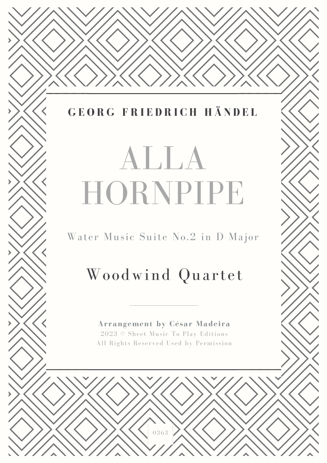 Alla Hornpipe by Handel - Woodwind Quartet (Full Score) - Score Only (arr. César Madeira)