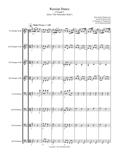 Russian Dance ("Trepak") (from "The Nutcracker Suite") (F) (Brass Octet - 4 Trp, 4 Trb) (arr. Regis Bookshar)
