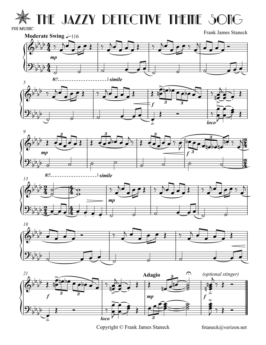The Jazzy Detective Theme Song