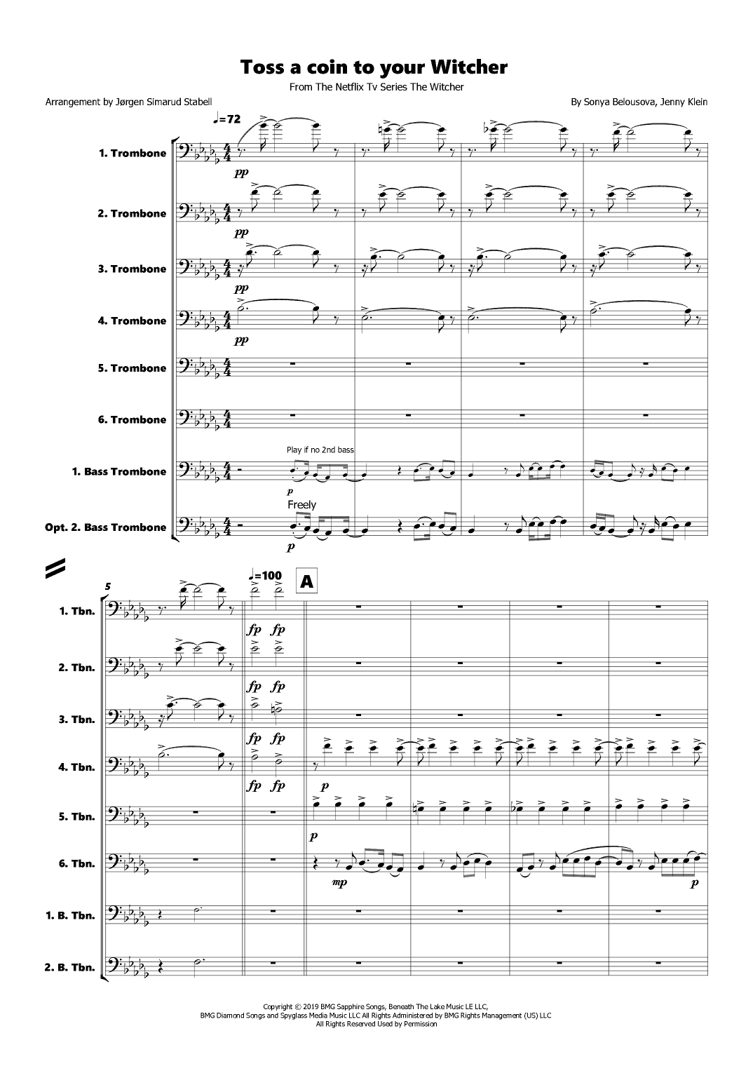 Toss A Coin To Your Witcher (arr. Jørgen Simarud Stabell)