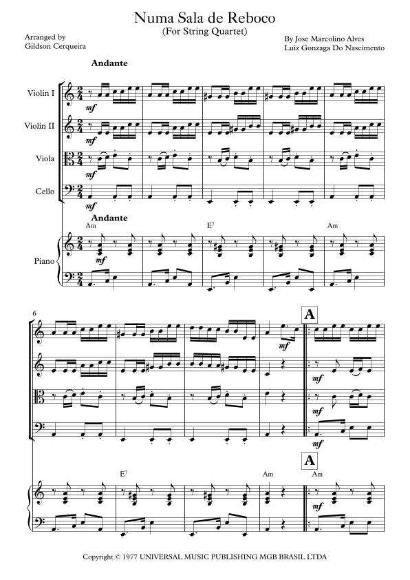 Numa Sala De Reboco (arr. Gildson Cerqueira)