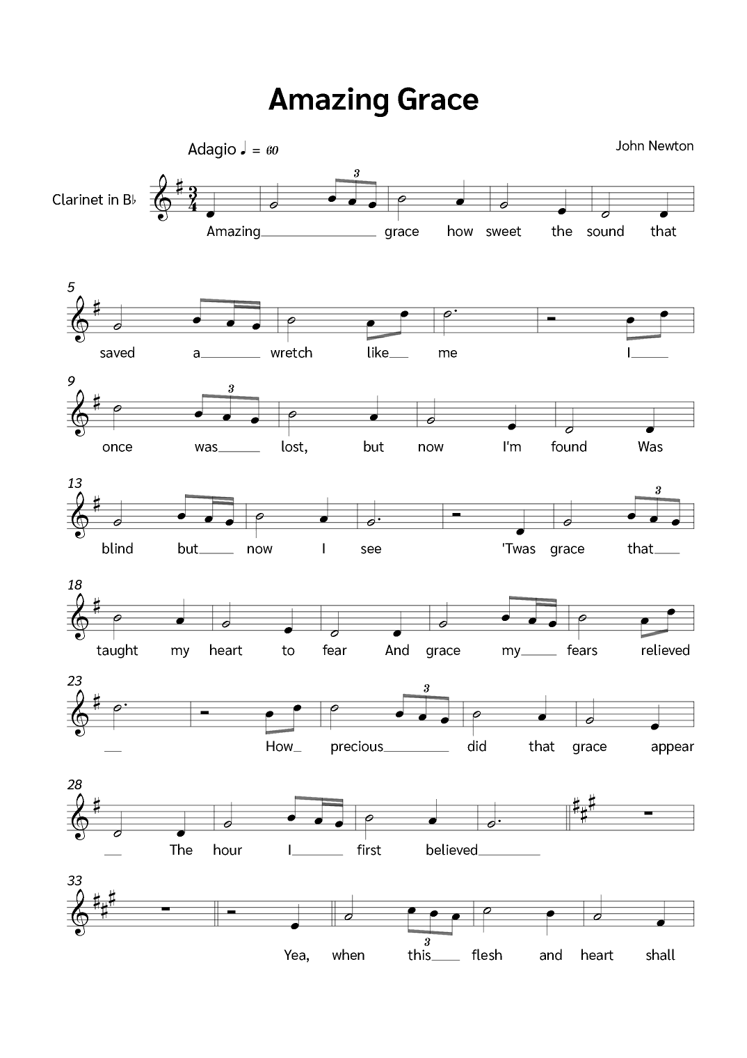 Amazing Grace (arr. Jackson Spindler)