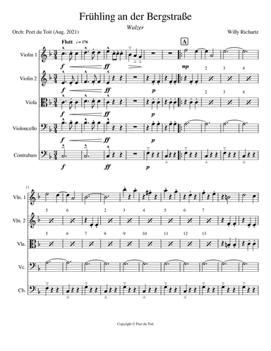 Frühling an der Bergstraße - Willy Richartz (String Quintet) (arr. Willi Draths & Peet du Toit)