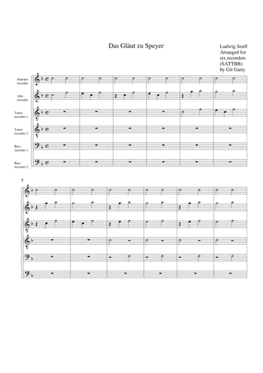 Das Glaeut zu Speyer (arrangement for 6 recorders) (arr. Gil Garty)