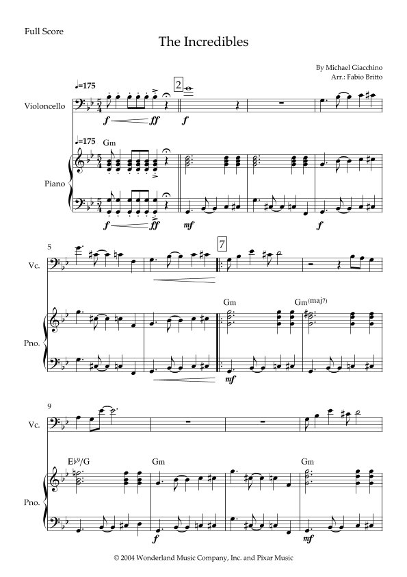 The Incredibles (main Theme) (arr. Fabio Britto)