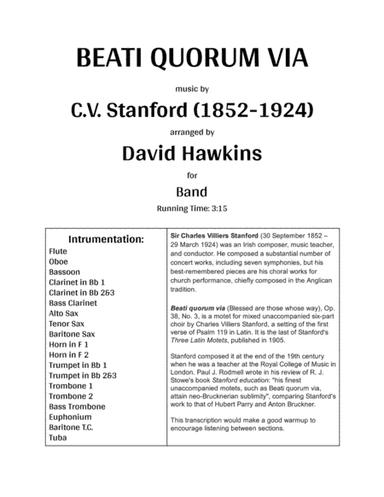 Beati Quorum Via (arr. David Hawkins)