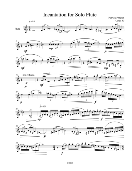 Incantation for Solo Flute