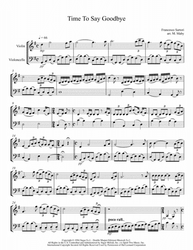 Time To Say Goodbye (arr. Marion Maby)