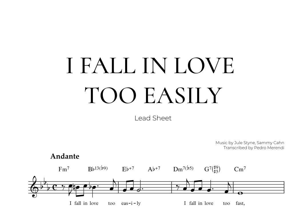 I Fall In Love Too Easily (arr. Pedro Merendi)
