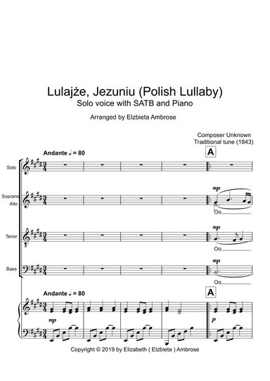 Lulajze, Jezuniu (arr. Elzbieta Ambrose)