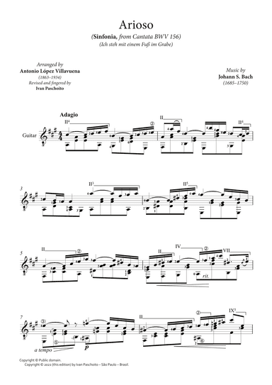 Arioso (Sinfonia, from Cantata BWV 156) (arr. Antonio López Villanueva/Ivan Paschoito)