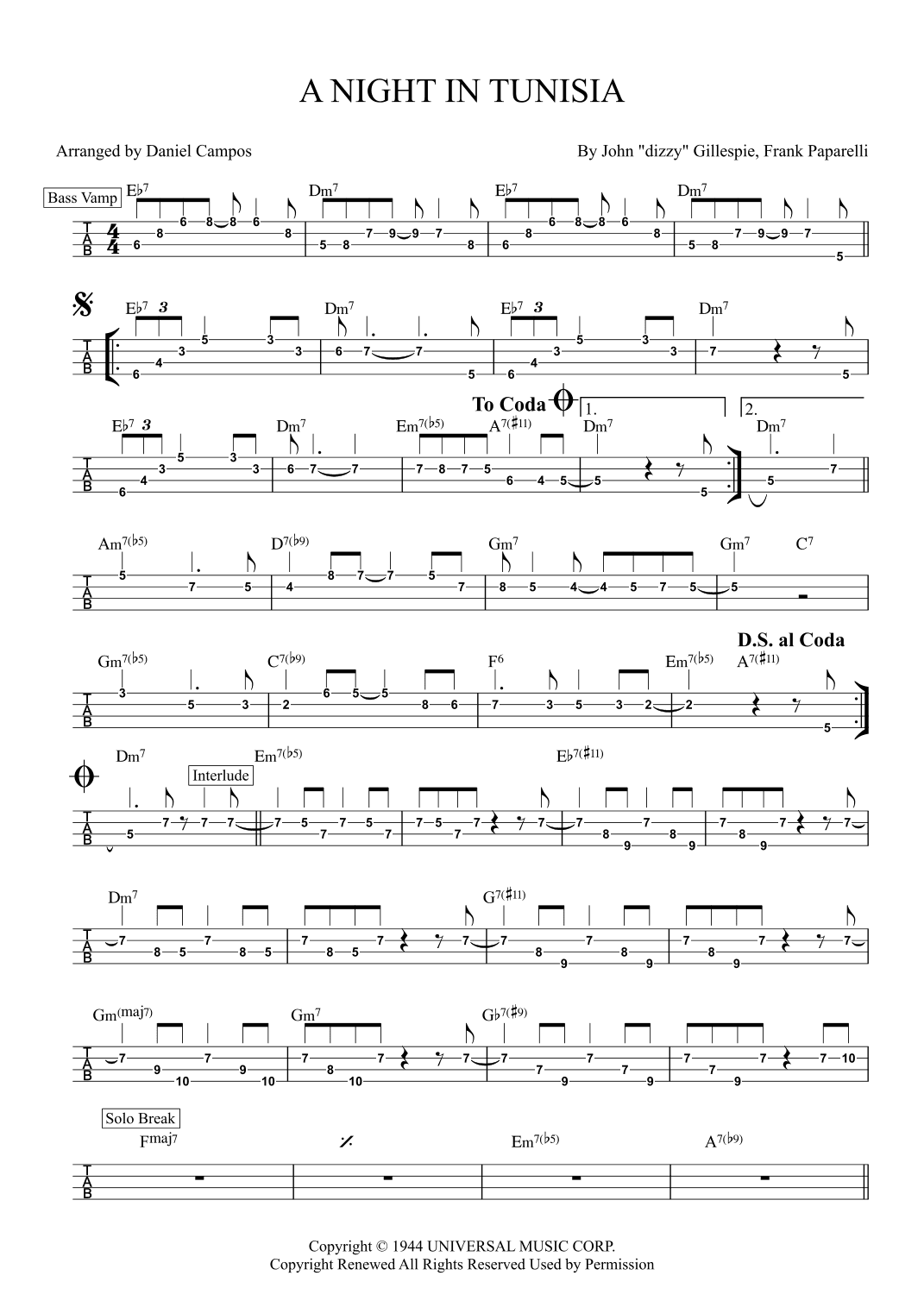 A Night In Tunisia (arr. DANIEL ROBERTO DIAS CAMPOS)