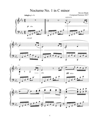Nocturne No. 1 in C minor, for Piano Solo